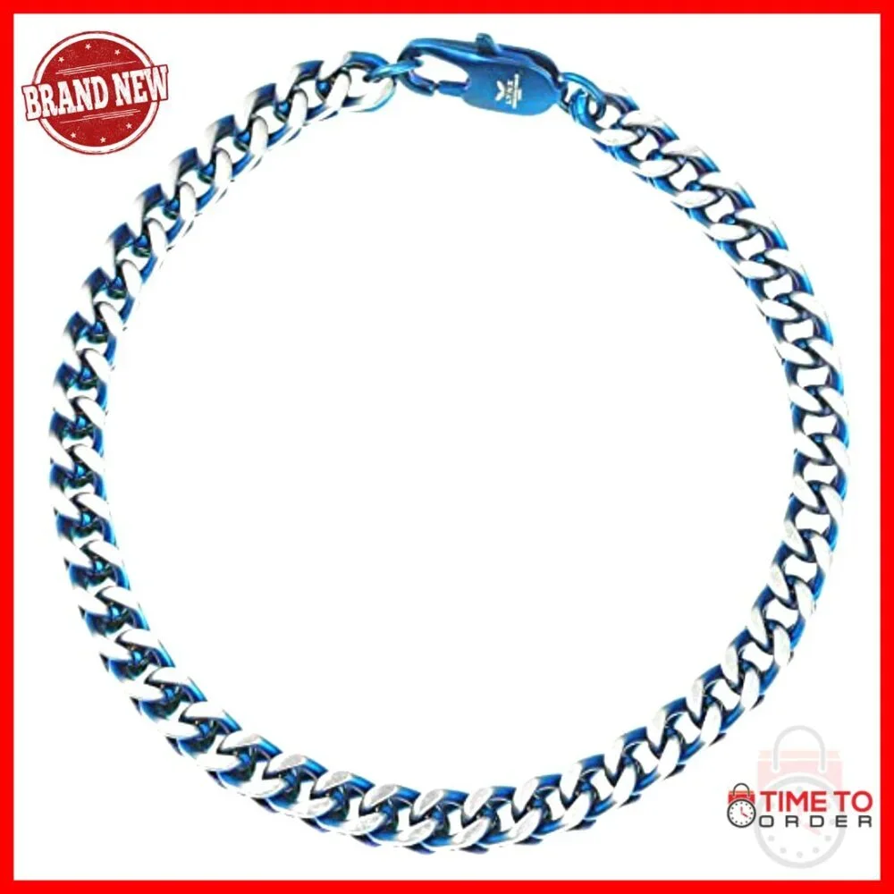 Stainless Steel Foxtail Chain Bracelet for Men, 8.5 Inch Length